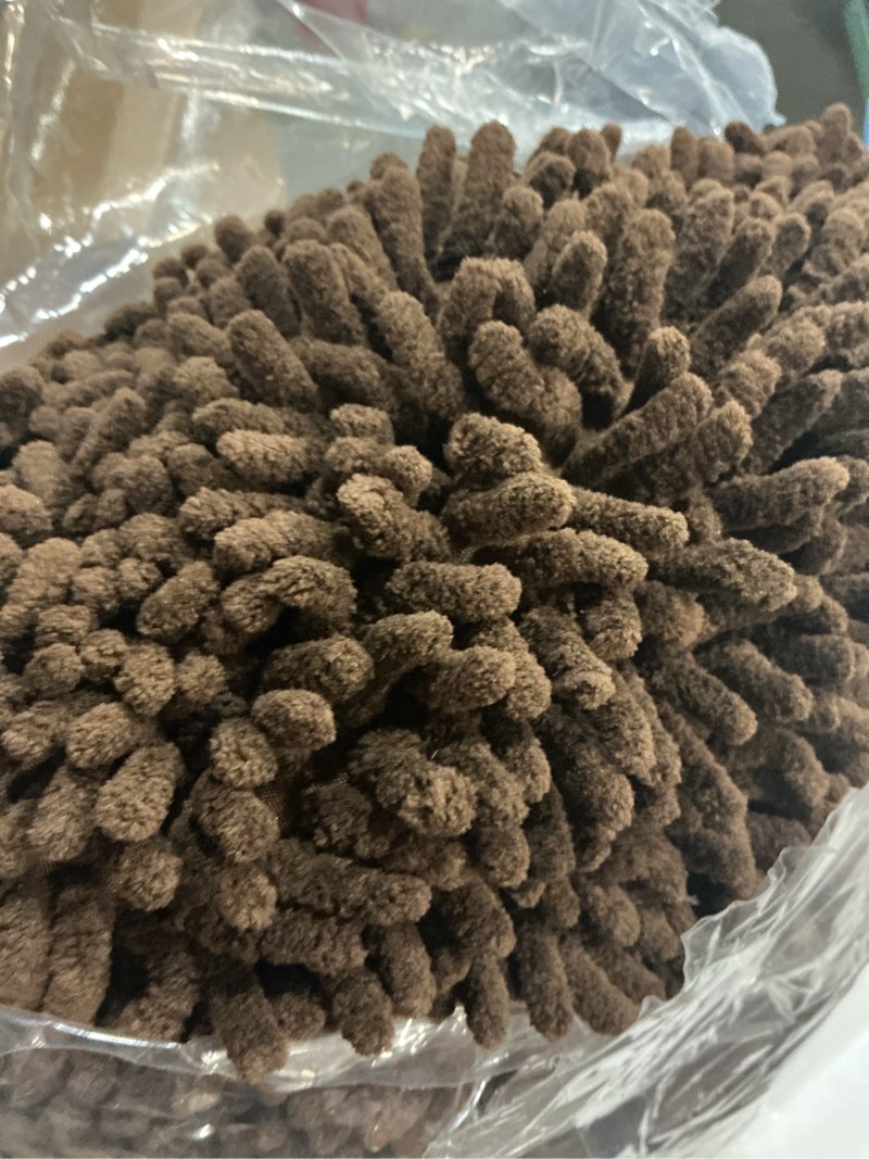 Condition photo showing Good Condition for muddy mat® cloud k-9 bed for dogs & cats, soft & relaxing donut dog bed, chenille material, removable cover, washable & dryer safe–brown small(25'x25') small (25''x25'') chocolate brown