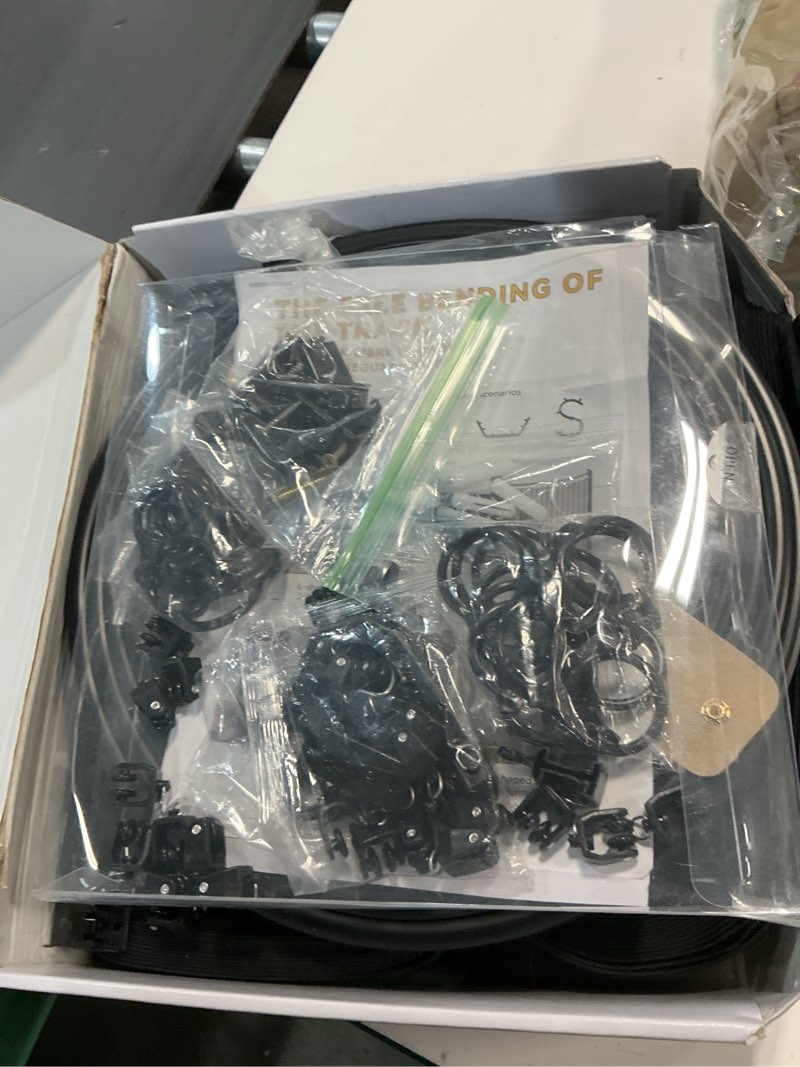 Condition photo showing Good Condition for 100% Blackout Room Divider Curtains - with Flexible Ceiling Curtain Track, Noise Reduce Barrier for Portable Curtain for Sliding Glass Door/Space Room Divider (Black, W180 x L108, 1 Pack) 180"W x 108"L (Pack of 1) Black