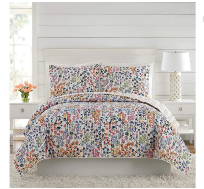Petite Floral reversible Cotton quilt  Sham king 