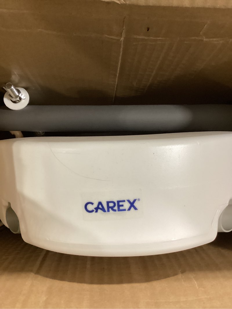Condition photo showing Good Condition for carex 3.5 inch raised toilet seat with arms, elongated toilet seat riser, up to 250 lbs capacity, elevating & raising seat for elderly & handicap, universal, slip-resistant with padded handles, white