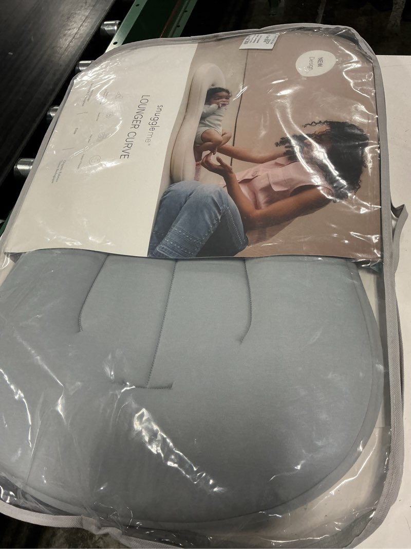 Condition photo showing New/Like New for snuggle me organic newborn baby infant lounger pillow & tote bag - pebble | cspc compliant, premium organic cotton with snugglecore, machine washable cover, baby nest, baby registry essential pebble (grey) lounger