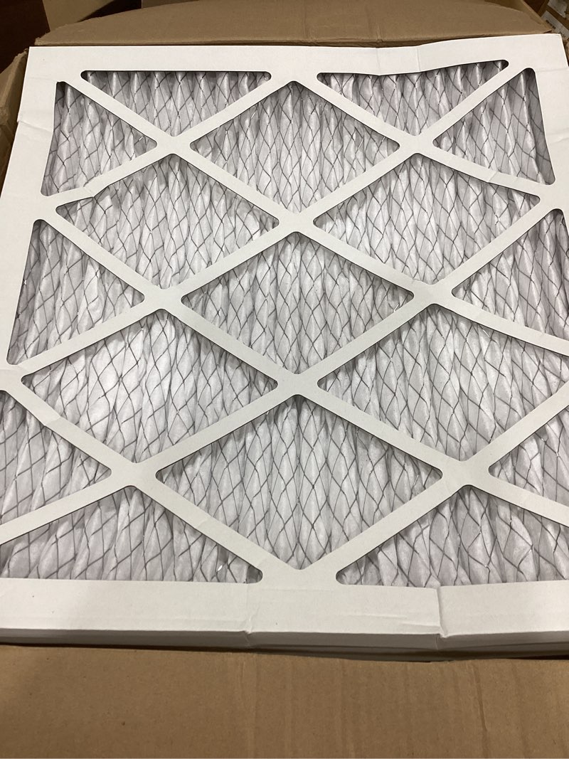 Condition photo showing As Is for (4-pack) 19 7/8x21 1/2x1 furnace air filters, mpr 1900 & fpr 10, merv 13 pleated air filter (actual size: 19 7/8"x21 1/2"x3/4") 19 7/8x21 1/2x1 4-pack merv 13