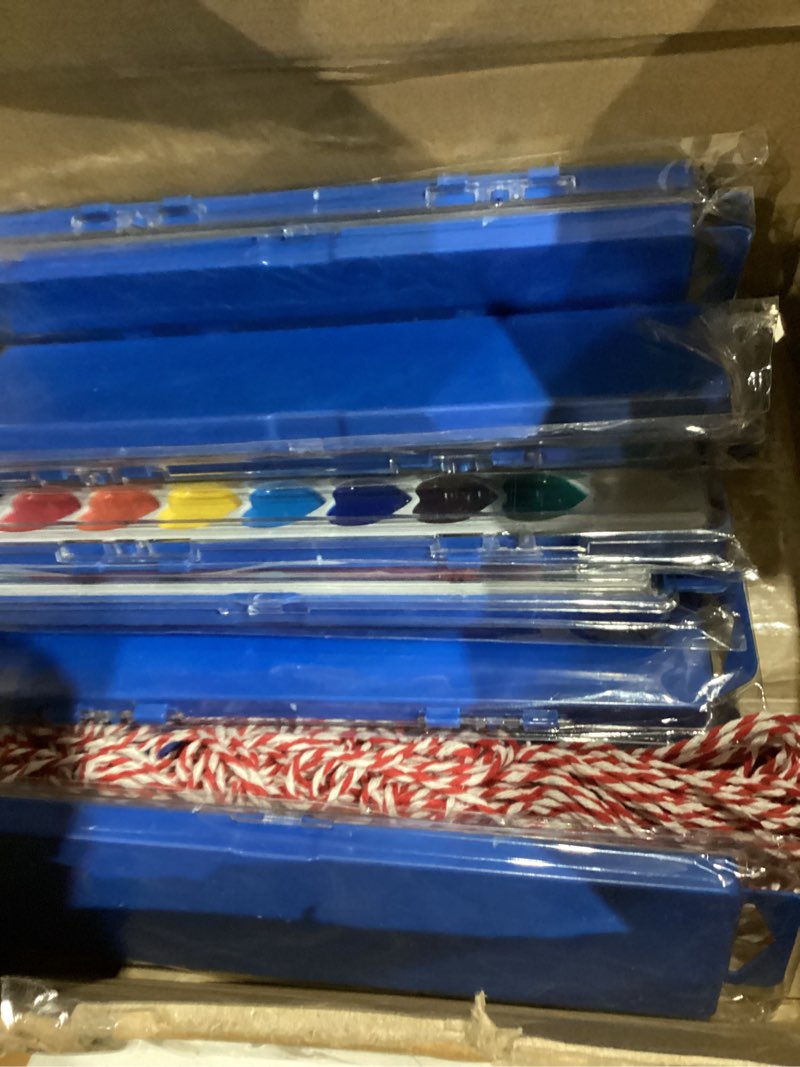 Condition photo showing As Is for sabary 28 pack end of school year gift for student watercolor paint set bulk with card and rope 8 washable watercolor paint with brush for last day of school classroom kid art party favor (round) 28 round