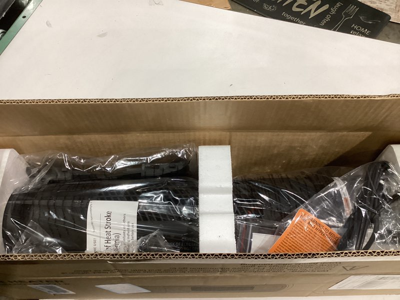 Condition photo showing New/Like New for Tower space heater with fireplace - Electric Space Heater Large Room with 3D Flame, Portable Tower Space Heaters for Office, Bedroom, 2 Modes, Thermostat, Tip-over Protection, Oscillation Black