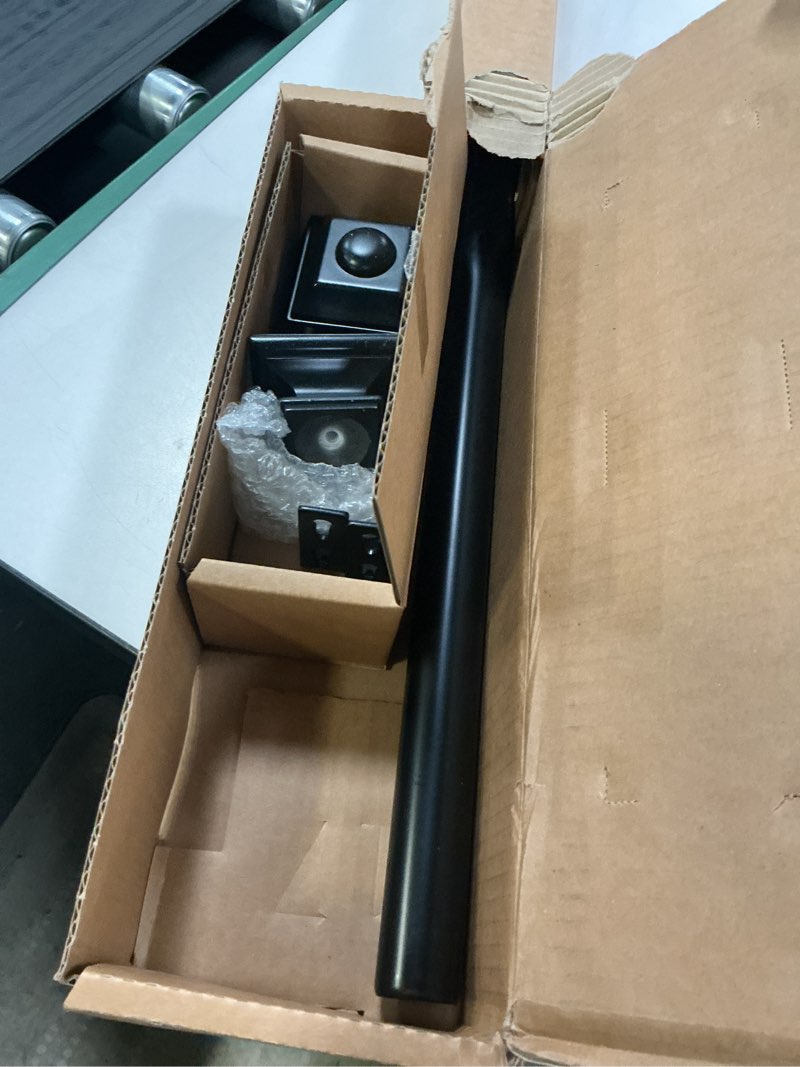 Condition photo showing As Is for Ivilon Drapery Treatment Window Curtain Rod - Square Design 1 1/8 Rod. 28 to 48 Inch. Black 28 to 48 in.