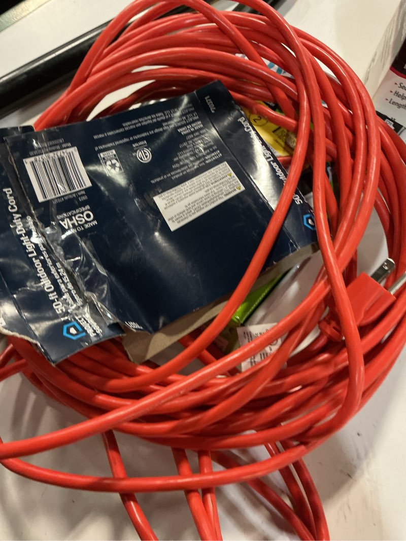 Condition photo showing As Is for project source 50-ft 16/3 3 prong orange outdoor sjtw light duty general extension cord