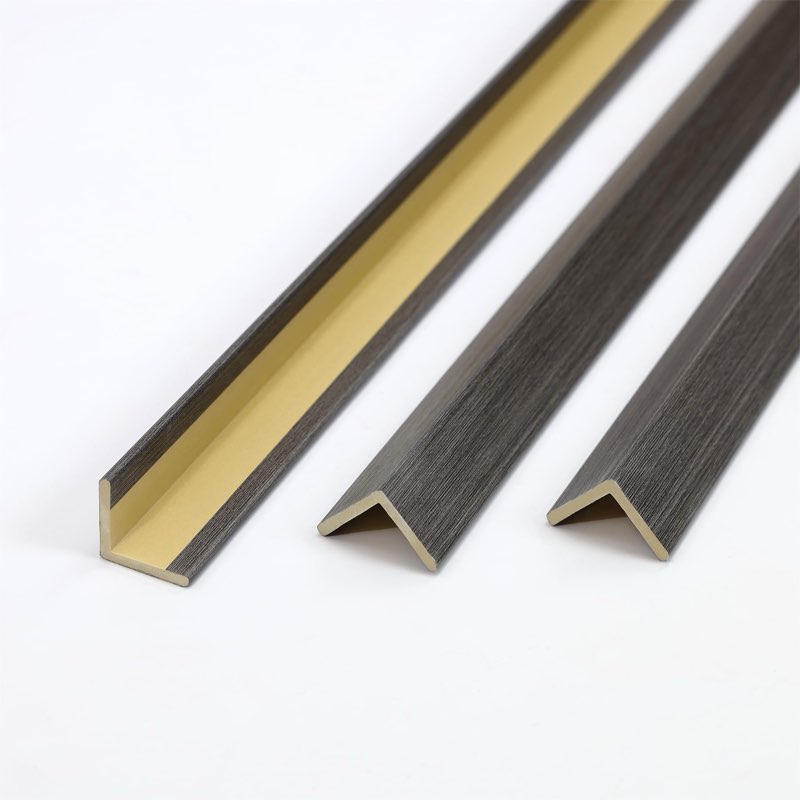 Gaahing 3 Pcs 39" Wall Corner Guards, Black Wood Grain L-Shaped Outside Corner Shield for Wall Edge, Door Frame Protector Bumper