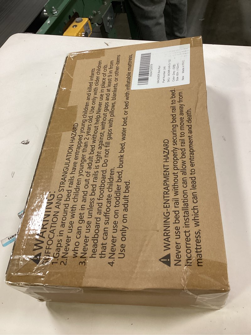 Condition photo showing New/Like New for MHOMER Bed Rail for Toddlers Bed Rail Guard with Steady U-Shape Base Bed Rails for Queen, King, Full, Twin Size Bed for Toddlers,Baby, Kids (Grey,1 Piece, 60") 60in