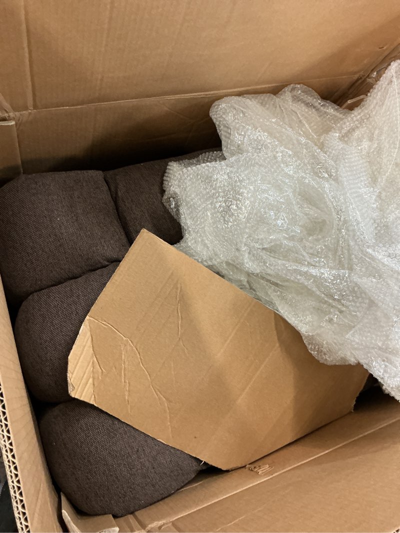 Condition photo showing As Is for Sweetcrispy Power Lift Recliner Chair with Vibration Massage and Heat for Elderly, Ergonomic Overstuffed Breathable Fabric Reclining Chair with 3 Pockets, Remote Control, Living Room, Bedroom, Tan