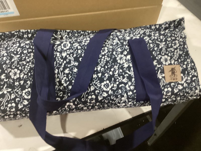 Condition photo showing Good Condition for Yellow Mountain Imports American Mahjong Game Set, Blue Calico with Floral Blue Soft Case - All-in-One Racks with Pushers, Wright Patterson Scoring Coins, Dice, and Wind Indicator
