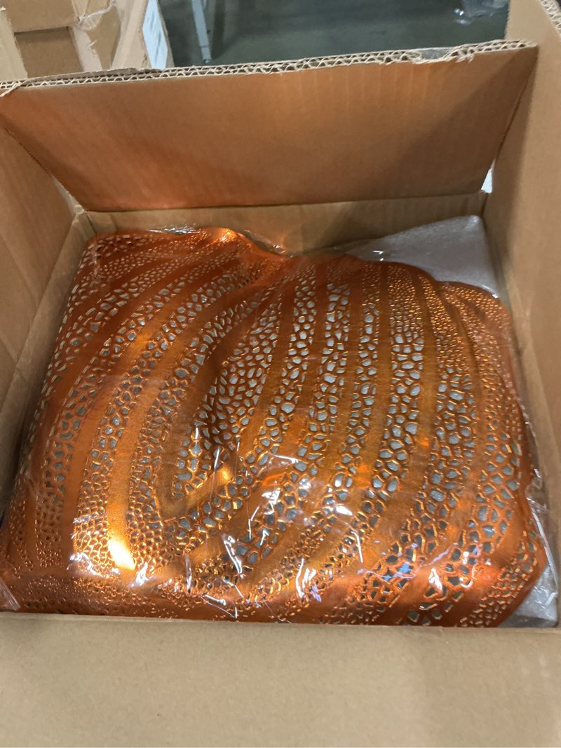 Condition photo showing New/Like New for Jinei 8 Pcs Thanksgiving Fall Tableware Set Include Large Ceramic Pumpkin Shaped Plates White Dinner Ceramic Plates Small Pumpkin Shaped Bowls and Place Mats for Autumn Halloween Table Party Decor