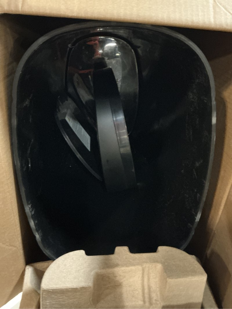Condition photo showing As Is for bestoffice | 13 gallon plastic trash can with lid | dark black | automatic touchless garbage can | odor control | modern oval design | easy to clean | fits any kitchen, bathroom, office or home plastic dark black
