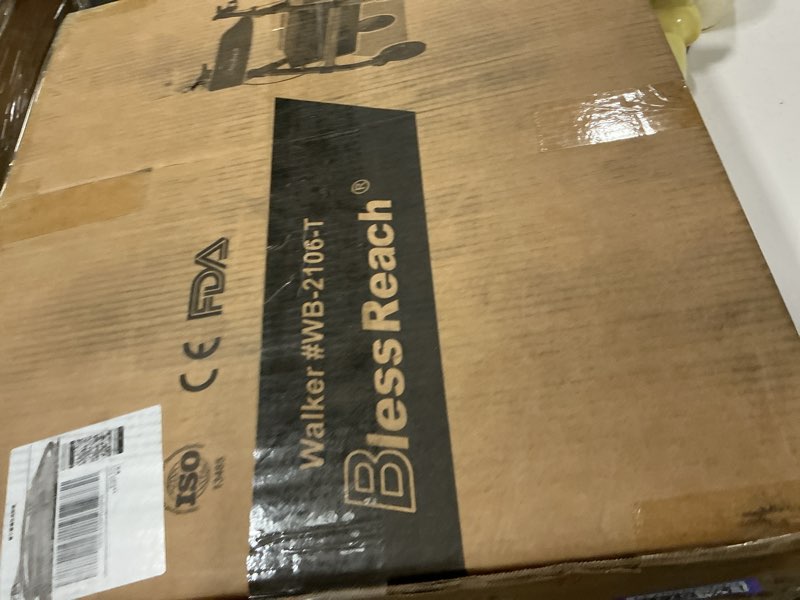 Condition photo showing New/Like New for Foldable Rollator Walkers with Seat for Seniors, 450 lb Capacity, 8'' Wheels, 18" Big Seat, 6-Position Adjustable Height, Heavy-Duty Aluminum Rolling Walker (Purple)