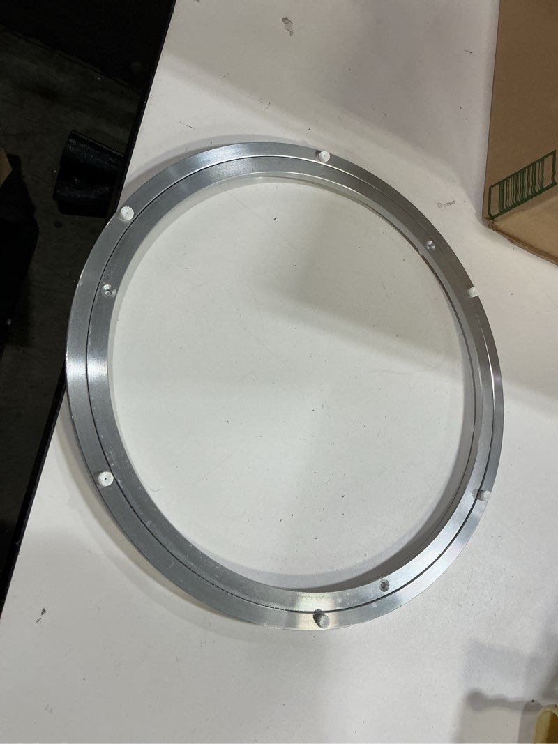 Condition photo showing As Is for aluminium alloy turntable bearing, heavy duty swivel turntable lazy susan rotating bearing turntable round dining table smooth swivel plate hardware (250mm - 10inch)