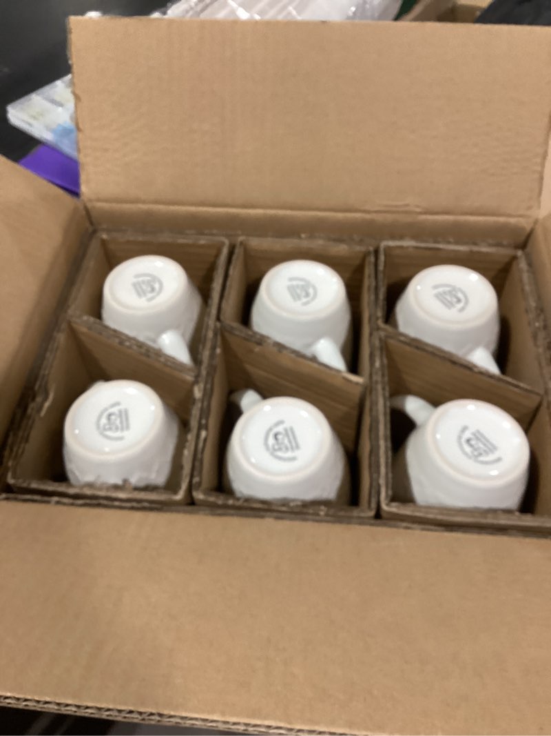 Condition photo showing New/Like New for amorarc large coffee mugs set of 6, 20oz ceramic tall coffee mugs set with textured geometric patterns for coffee/tea/beer/hot cocoa, dishwasher & microwave safe, black&beige beige&black