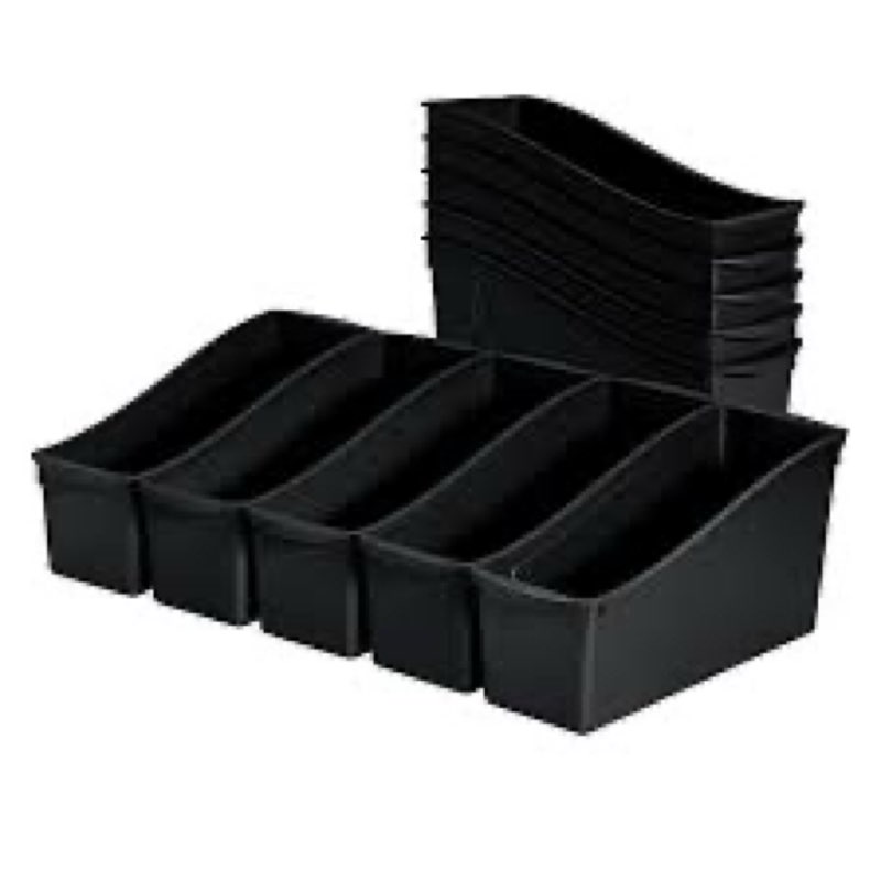 SVYP Linking Storage Bins, Book Bins, Black, 10-Piece
