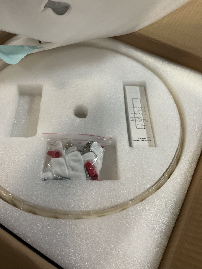 Condition photo showing New/Like New for KCO Lighting Round Large LED Flush Mount Ceiling Light Yellow Ribbed Glass Flush Mount Light Mid Century Modern Bedroom Ceiling Lamp Unique Entryway Ceiling Light Fixtures Yellow-B