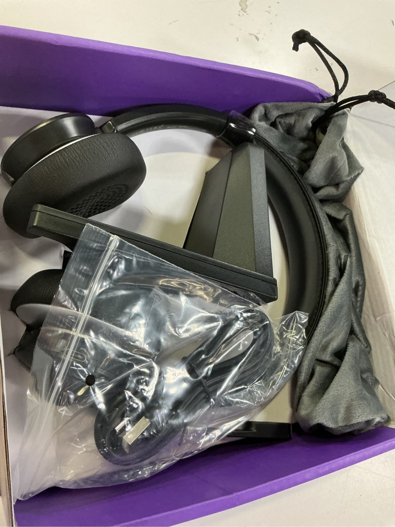 Condition photo showing Good Condition for bluetooth headset, wireless headset with mic for work, advanced ai noise cancelling microphone (clear calls & mic mute), bluetooth 5.3, headphones with mic, of pc/zoom/office(no usb dongle included) black