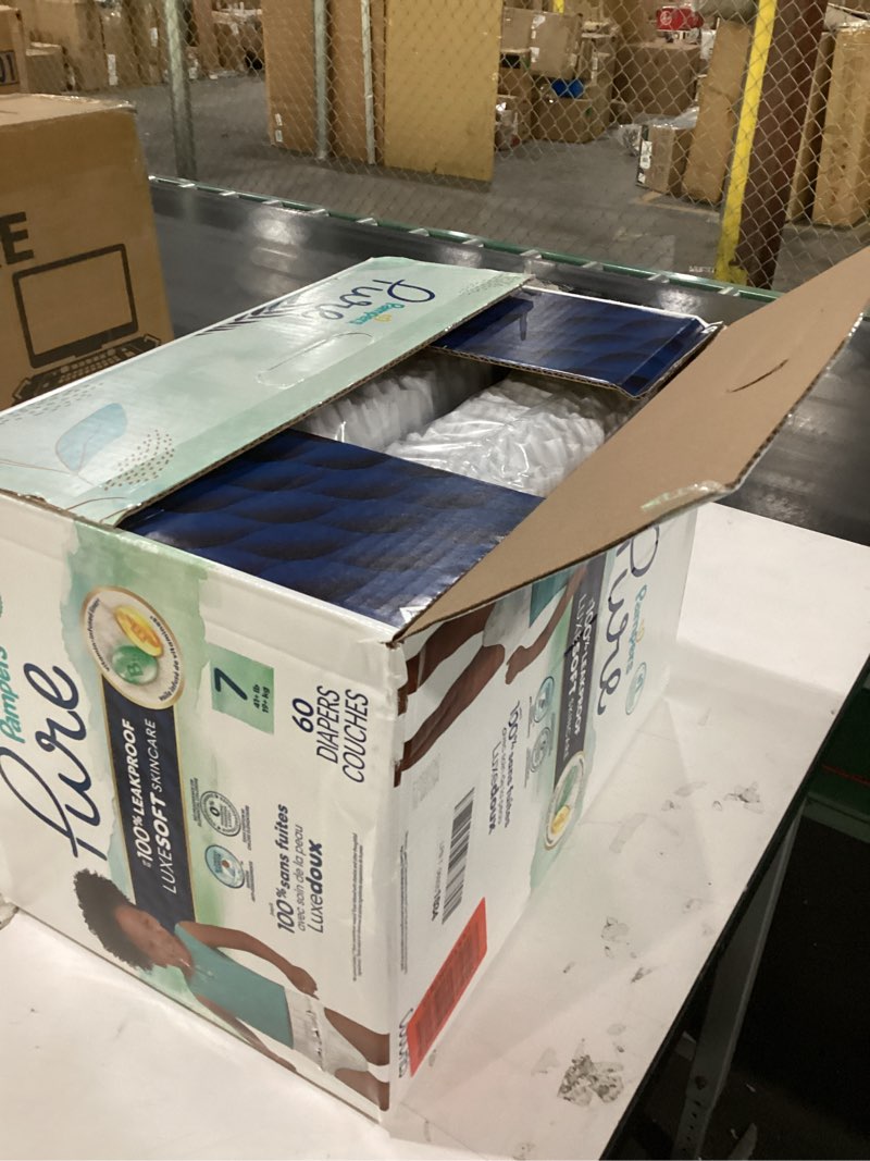 Condition photo showing New/Like New for Pampers Baby Diapers - Pure Protection - Size 7, 60 Count, for up to 100% Leakproof, Premium Plant-based Skin Protection Size 7 60