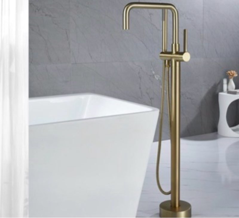 Handle Floor Mount Freestanding Tub Faucet with Hand Shower RB1101