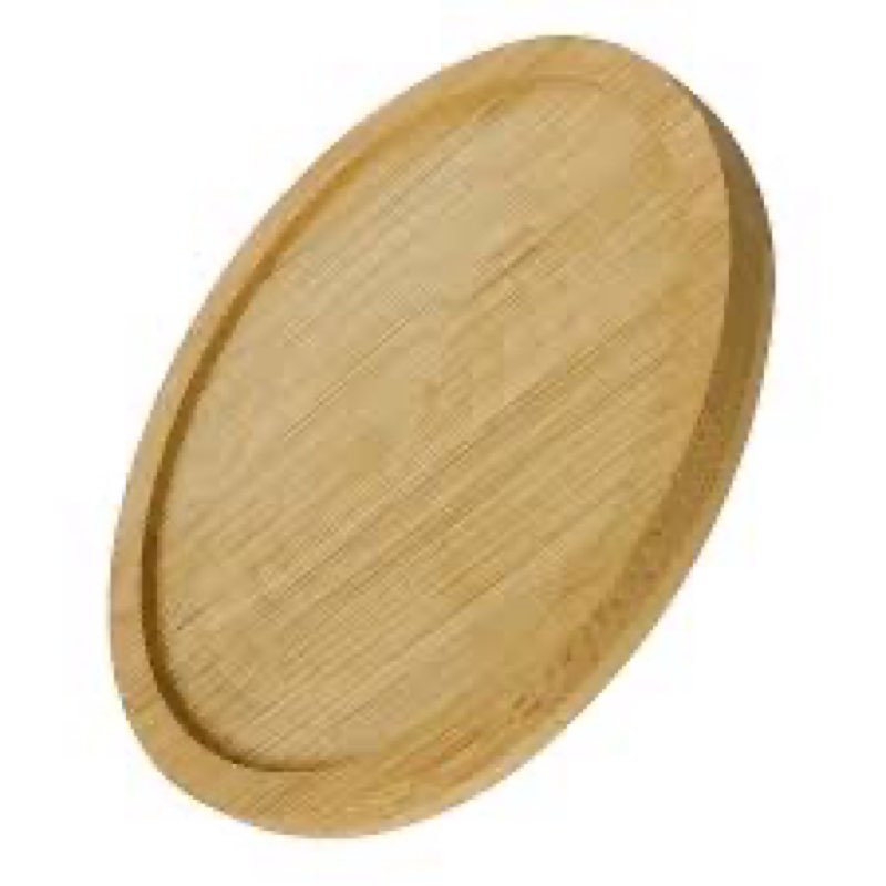 Round Bamboo Tray, Wood Serving Tray, Wooden Platter, Wood Charcuterie Board, Decorative Tray for Coffee Table,13.8 inch