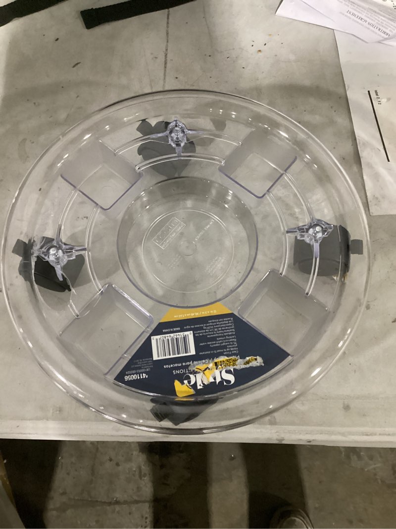 Condition photo showing Good Condition for style selections 12-in l x 12-in d x 3-in h clear plant caddy