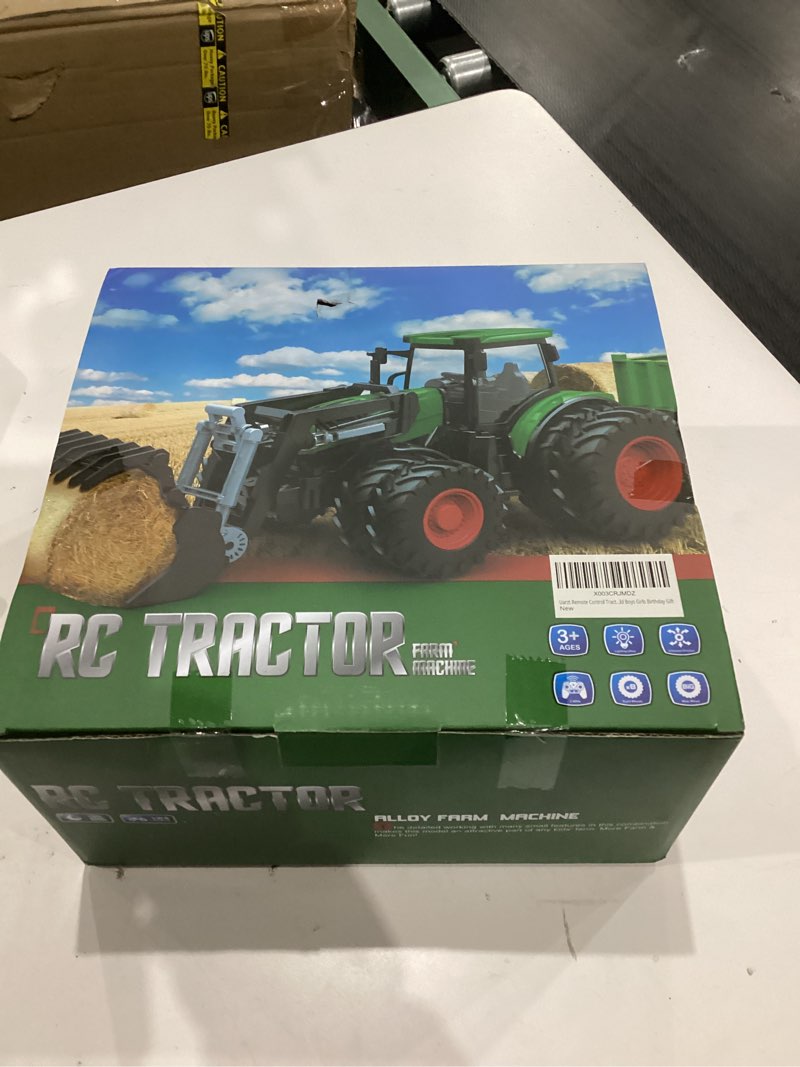 Condition photo showing New/Like New for Remote Control Tractor Toy, Kids RC Tractor Set & Truck and Trailer Front Loader - Metal Car Head/8 Wheel/Light, Toddlers Farm Vehicle Toys for 3 4 5 6 7 8 9 Year Old Boys Girls Birthday Gift