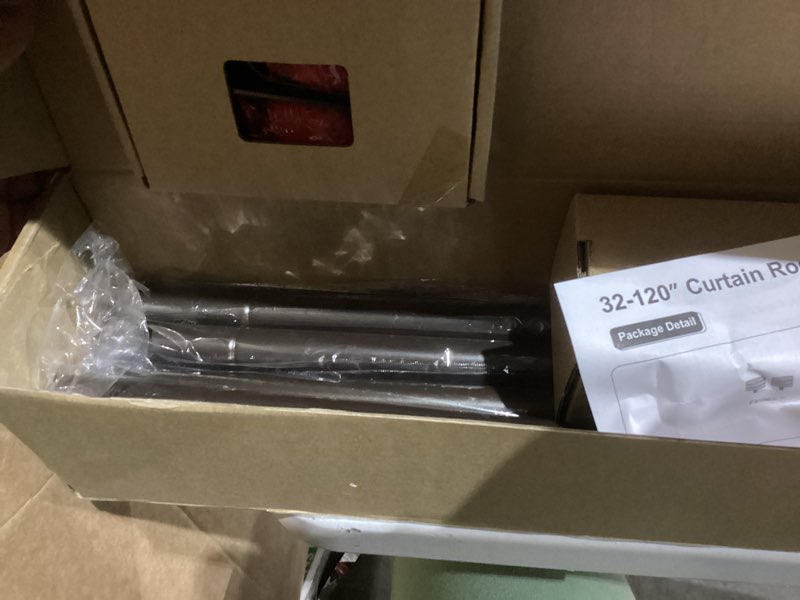 Condition photo showing New/Like New for KAMANINA Curtain Rods for Windows 66 to 120 Inch, 7/8 Inch Antique Bronze Heavy Duty Curtain Rod 32 to 120 (2.6-10ft), Adjustable Decorative Drapery Rods with Netted Texture End Antique Bronze 66-120"