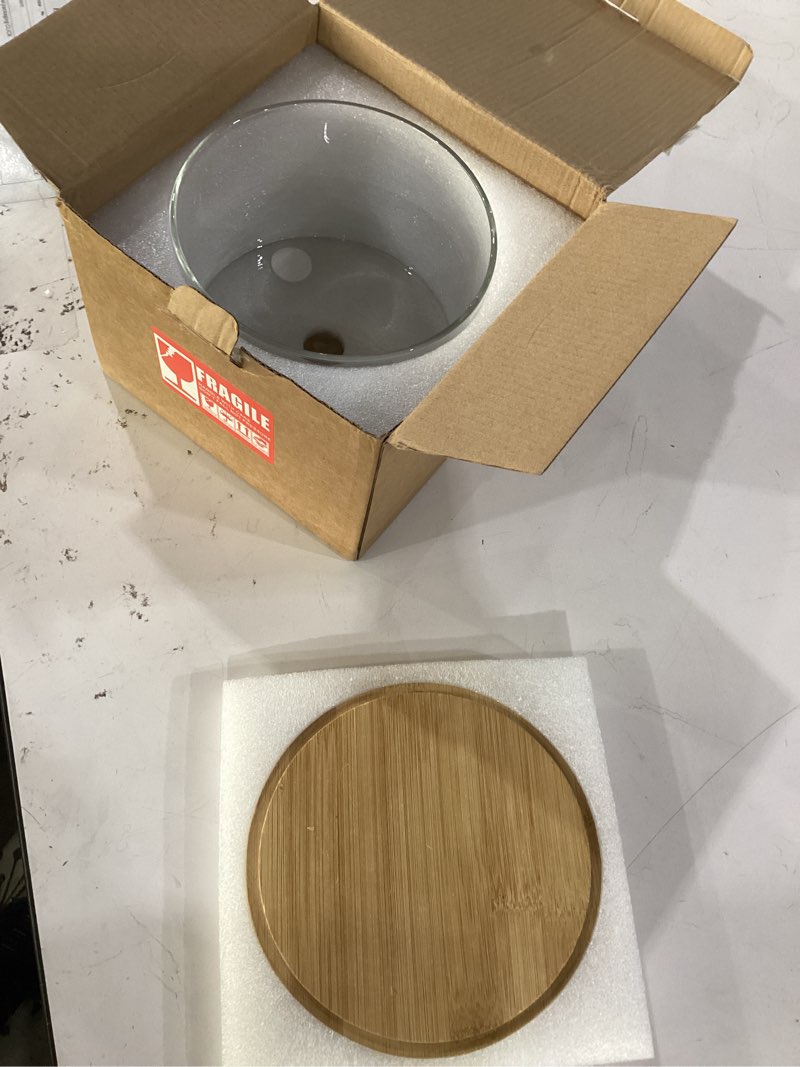 Condition photo showing New/Like New for coffee filter holder with lid,glass coffee filter storage container,coffee filter dispenser,rustic coffee filter organizer basket,coffee filter container for counter, coffee bar accessories decor