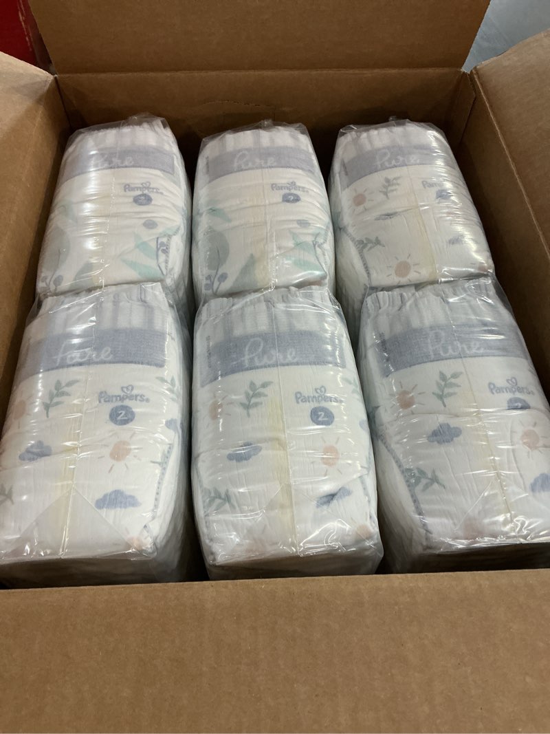 Condition photo showing New/Like New for Pampers Pure Protection Baby Diapers, Size 2 (12-18 lbs), 186 Count, Up to 100% Leakproof, Premium Plant-Based Skin Protection, Hypoallergenic Soft Diapers Size 2 186