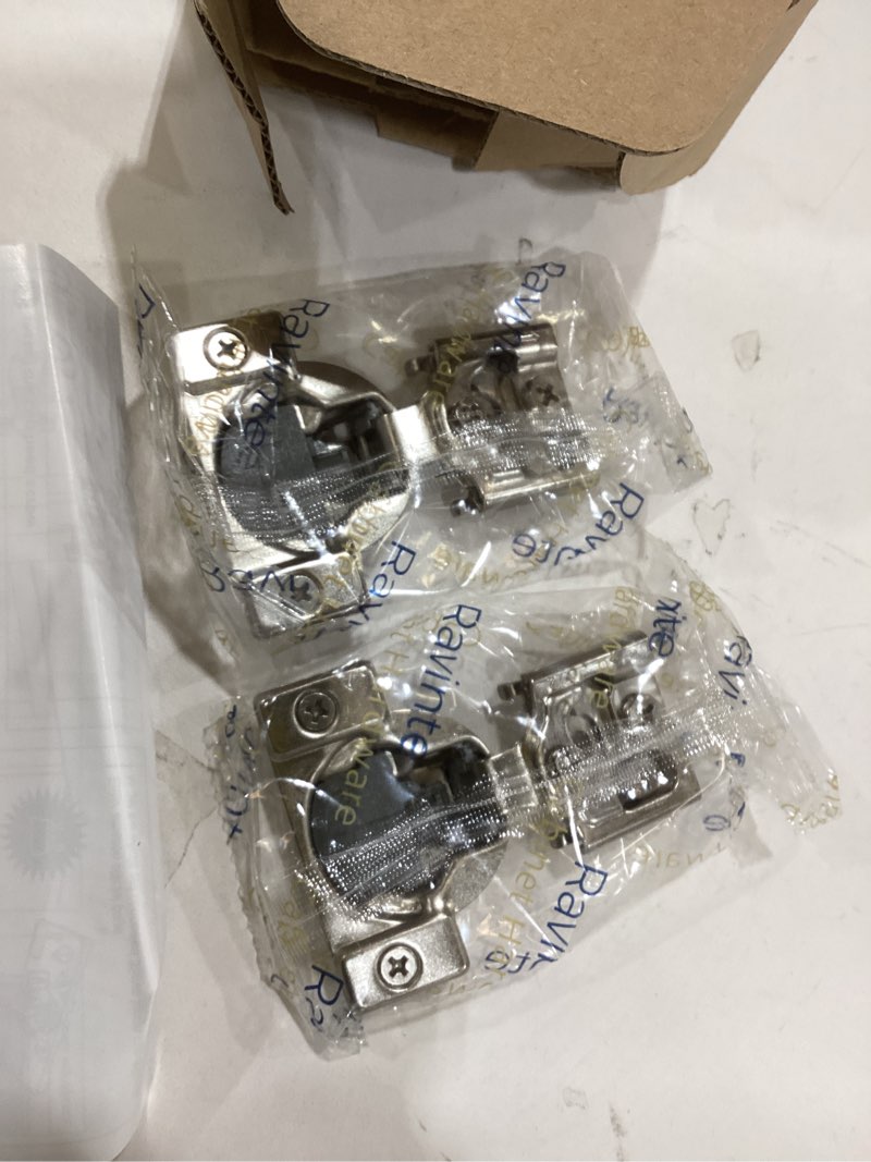Condition photo showing Good Condition for 8 Pack 4 Pairs 1/2 inch Overlay Soft Close Hinges for Kitchen Cabinet Hinges Satin Nickel Hidden Hinges Stainless Steel Concealed Hinge self Closing 8 1/2 inch Overlay