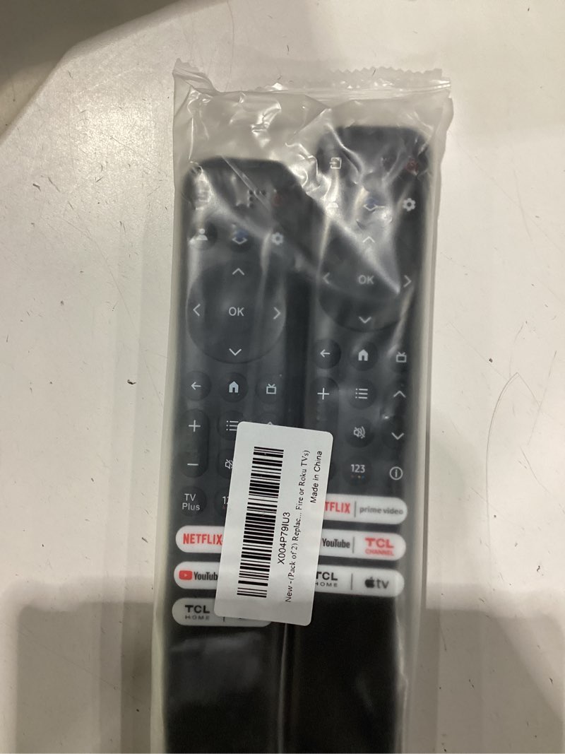 Condition photo showing New/Like New for (pack of 2) replacement-for-tcl-google-tv-remote-control,universal remote for tcl smart uhd hdr led mini qled 4k google tvs(not for fire or roku tvs) for tcl google tv