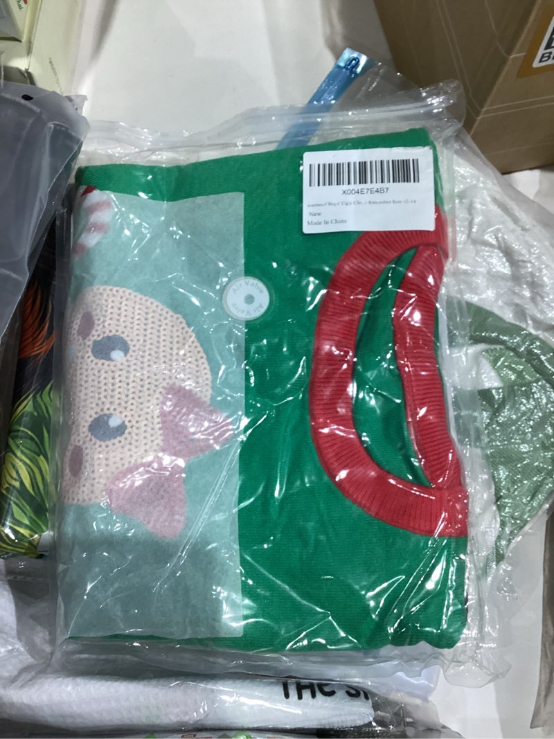 Condition photo showing New/Like New for westwolf 5-14 Years Girl Sequin Ugly Christmas Knitted Sweaters for Kids C-red Green White Brown 11-12 Years