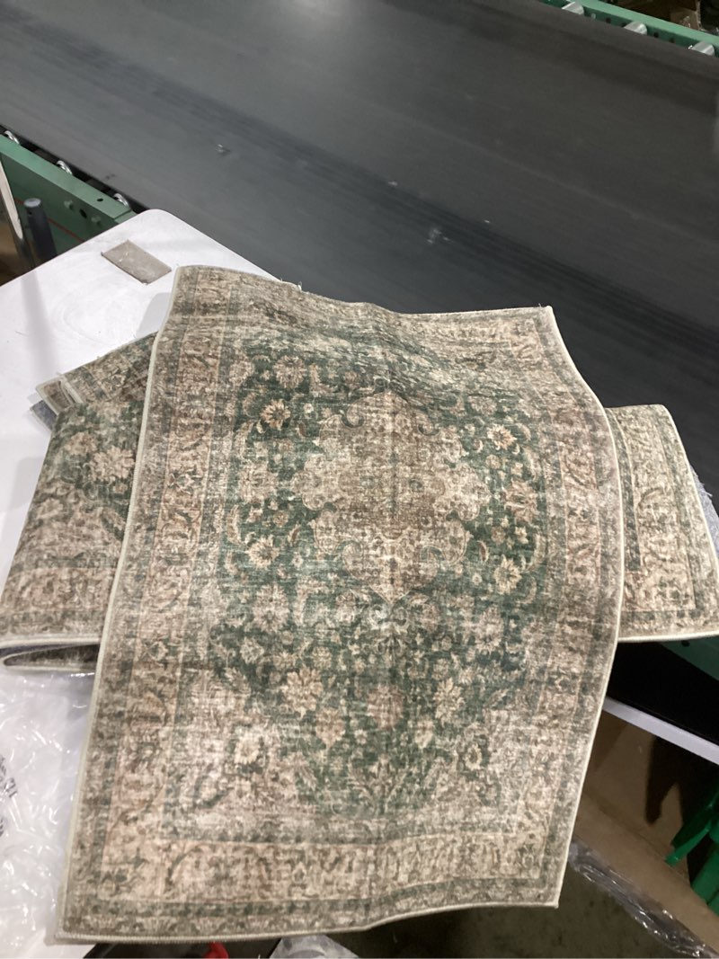Condition photo showing As Is for **similar to** home sinclair 2' x 5' jade and sand area rug