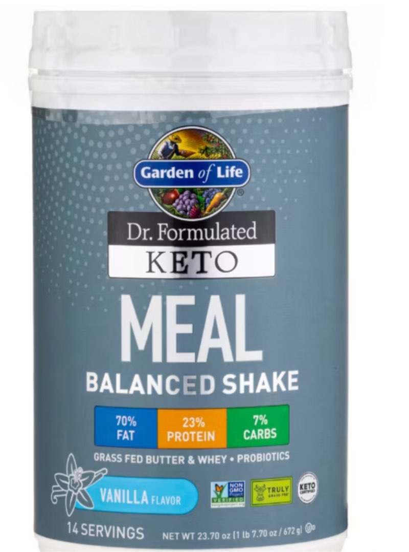 BBD: 17/Oct./2025. Dr. Formulated Keto Meal Vanilla Powder - 23.70 oz (1 lb 7.7 oz / 672