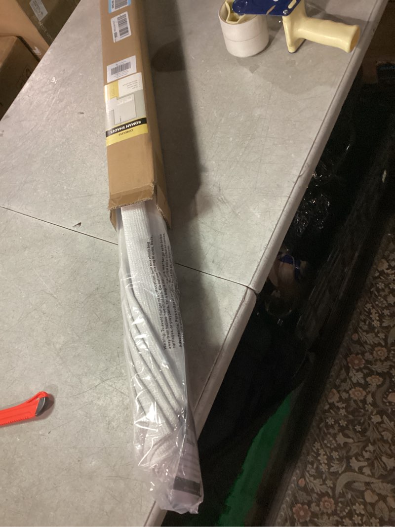 Condition photo showing Good Condition for BERISSA No Drill Cordless Roman Shades for Window, Blackout Roman Blinds Room Darkening Pull Down Blinds Easy Install Linen Roman Window Shades for Door,Windows,Bedroom,Custom Size,Linen White