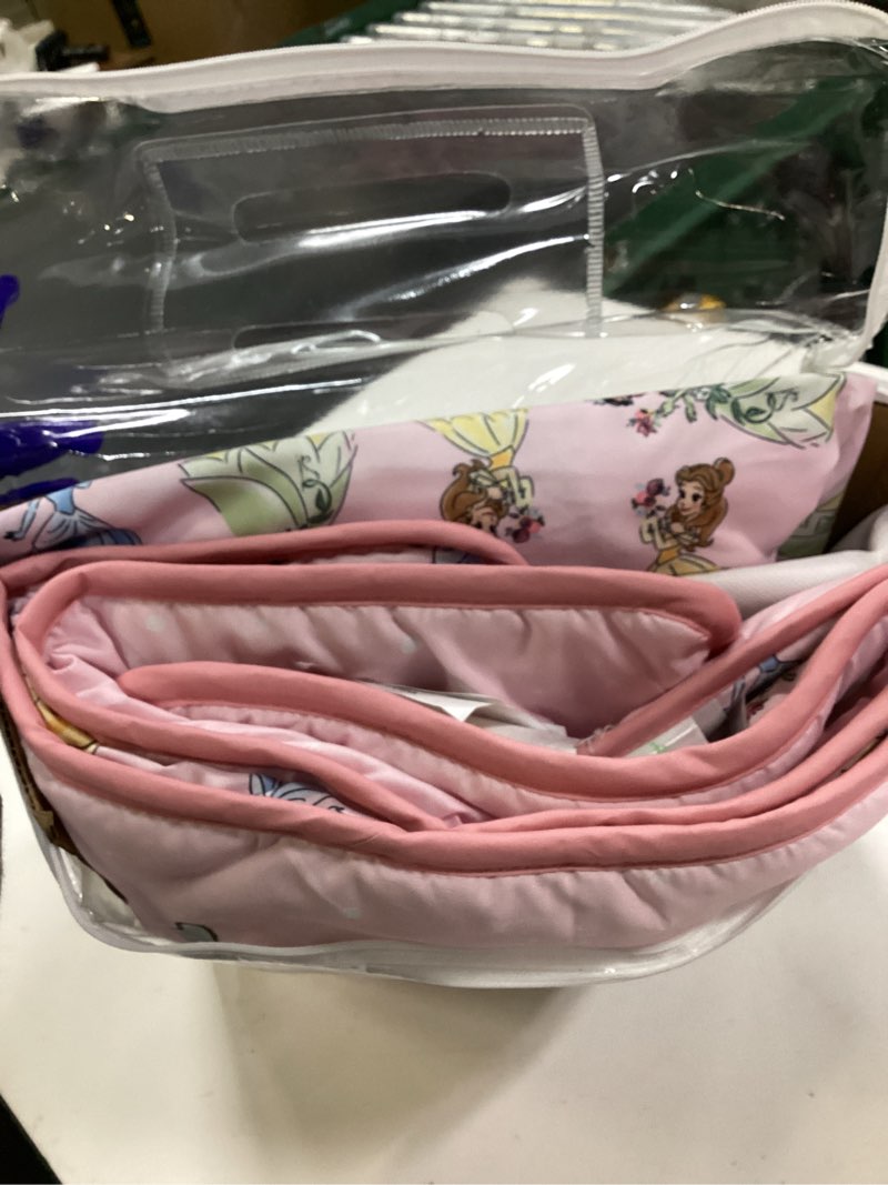 Condition photo showing Good Condition for Lambs & Ivy (LAMCR) Disney Princesses Nursery Baby Crib Bedding Set, Pink, 3 Count