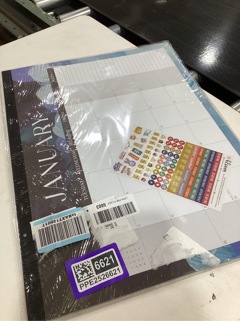 Condition photo showing New/Like New for bloom daily planners 2026 Desk Calendar - January to December Large Wall Calendar - 21” x 16” Desktop & Hanging Monthly Planner with Stickers for Home or Office - Paint Strokes