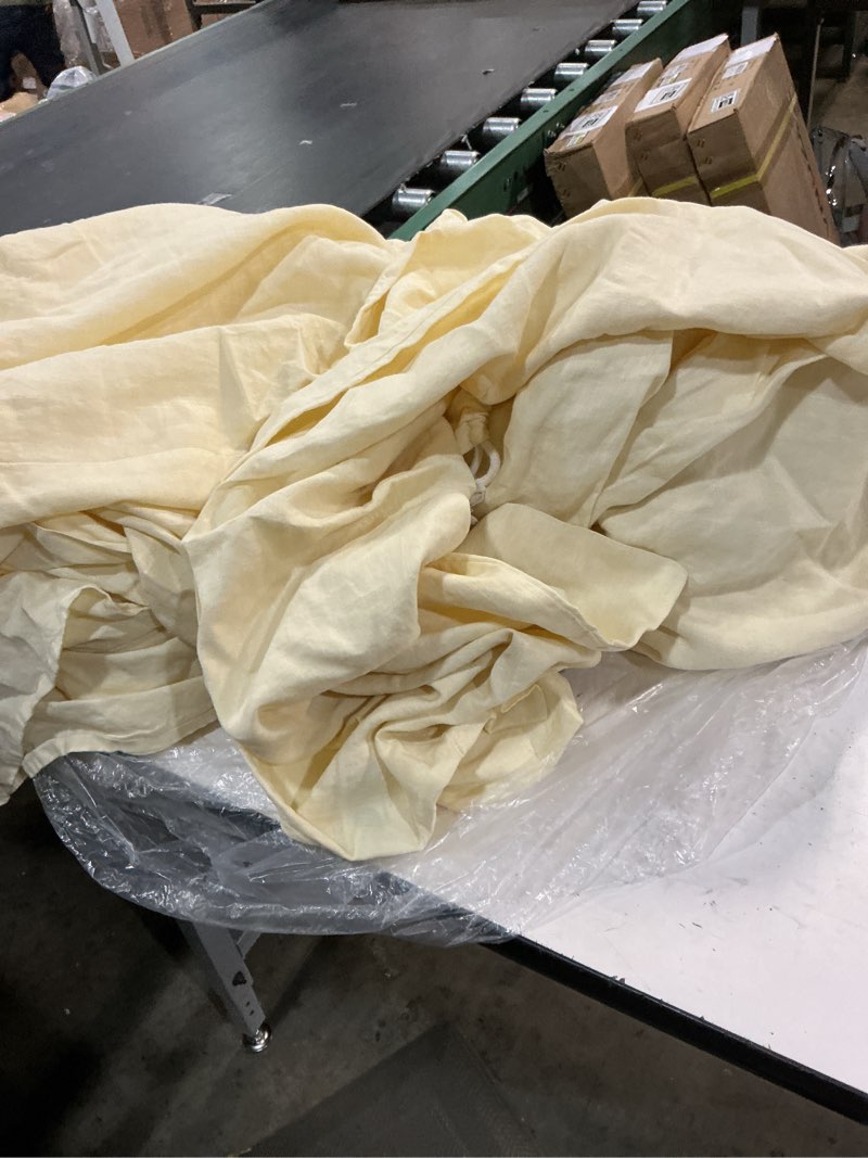 Condition photo showing Good Condition for quince european linen sheet set, king, butter yellow