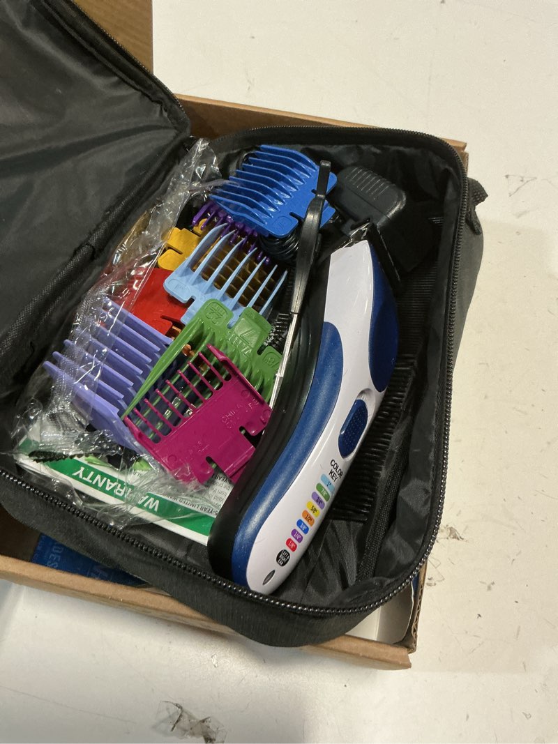 Condition photo showing Good Condition for wahl color pro cordless rechargeable hair clipper & trimmer – easy color-coded guide combs - for men, women, & children – model 9649p