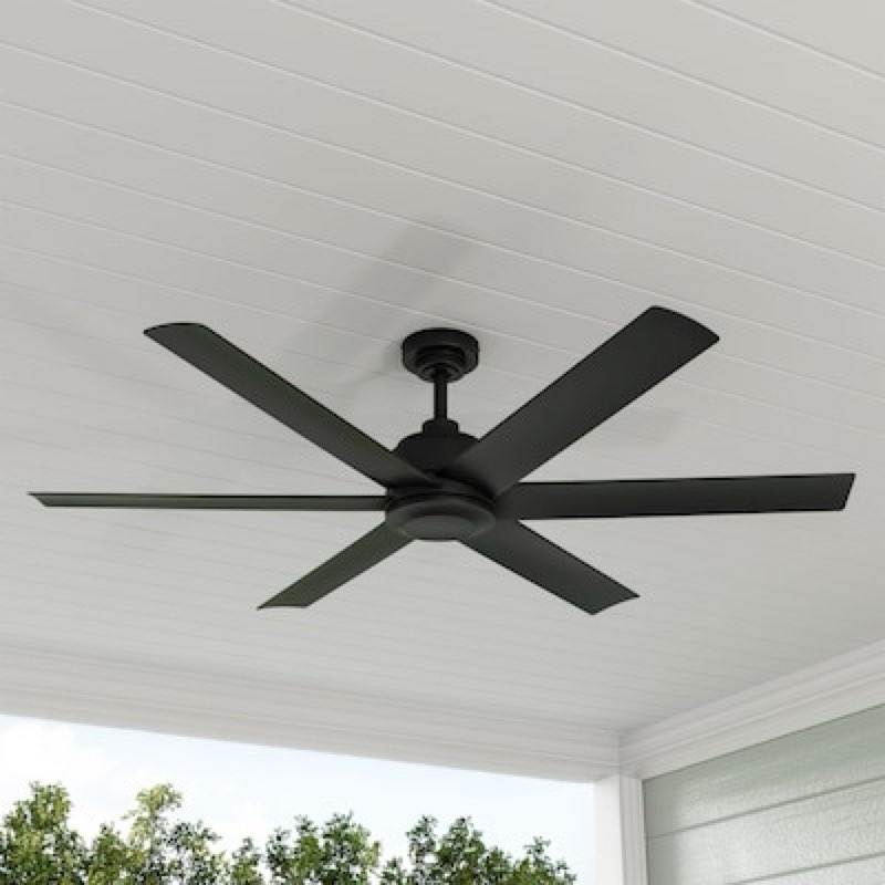 harbor breeze greystone easy2hang 60-in matte black with uncovered outdoor downrod
