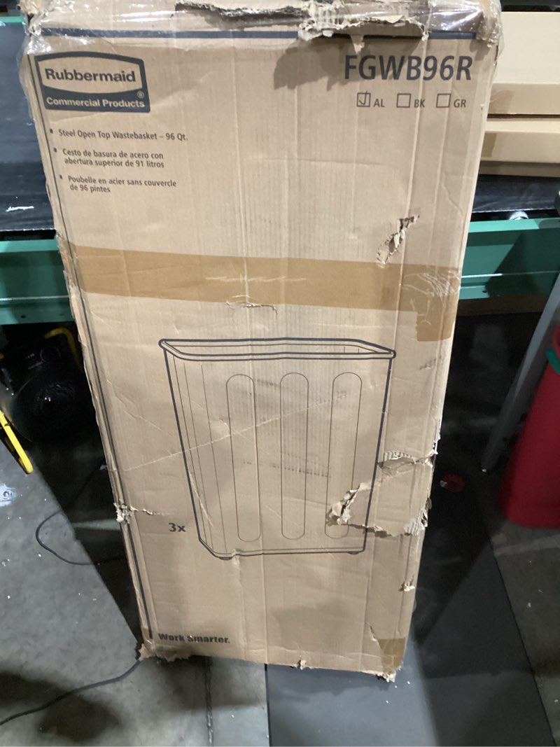 UrbanEdge Secure – Rectangular Wastebaskets – Fire-Safe Beige Steel – Case of 3 Commercial Bin Case 