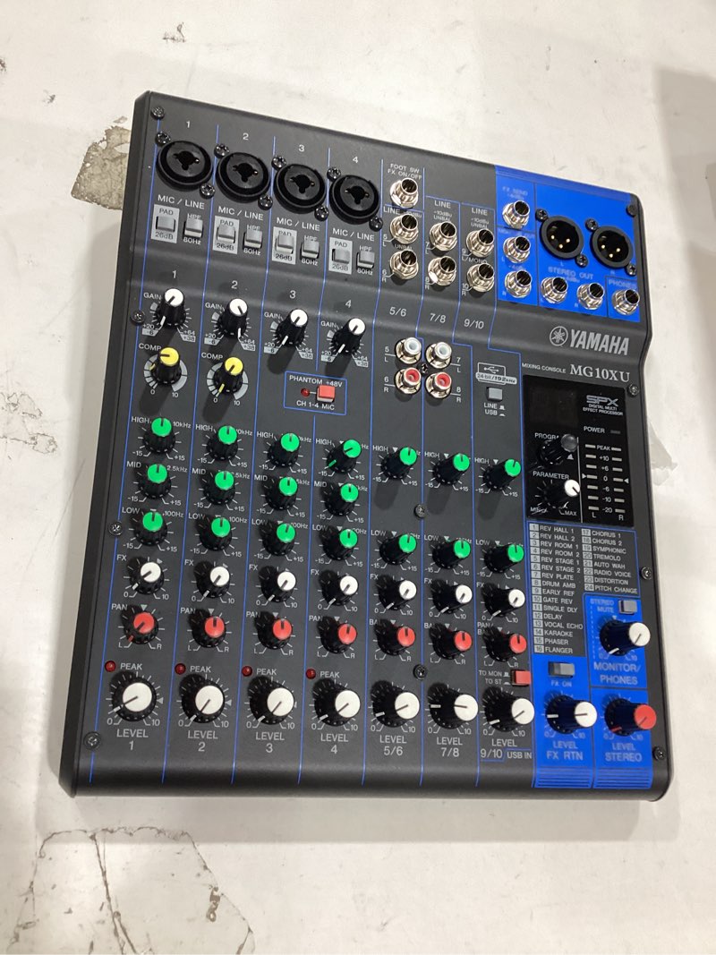 Condition photo showing As Is for yamaha mg10xu 10-input stereo mixer with effects usb interface and effects 10-input