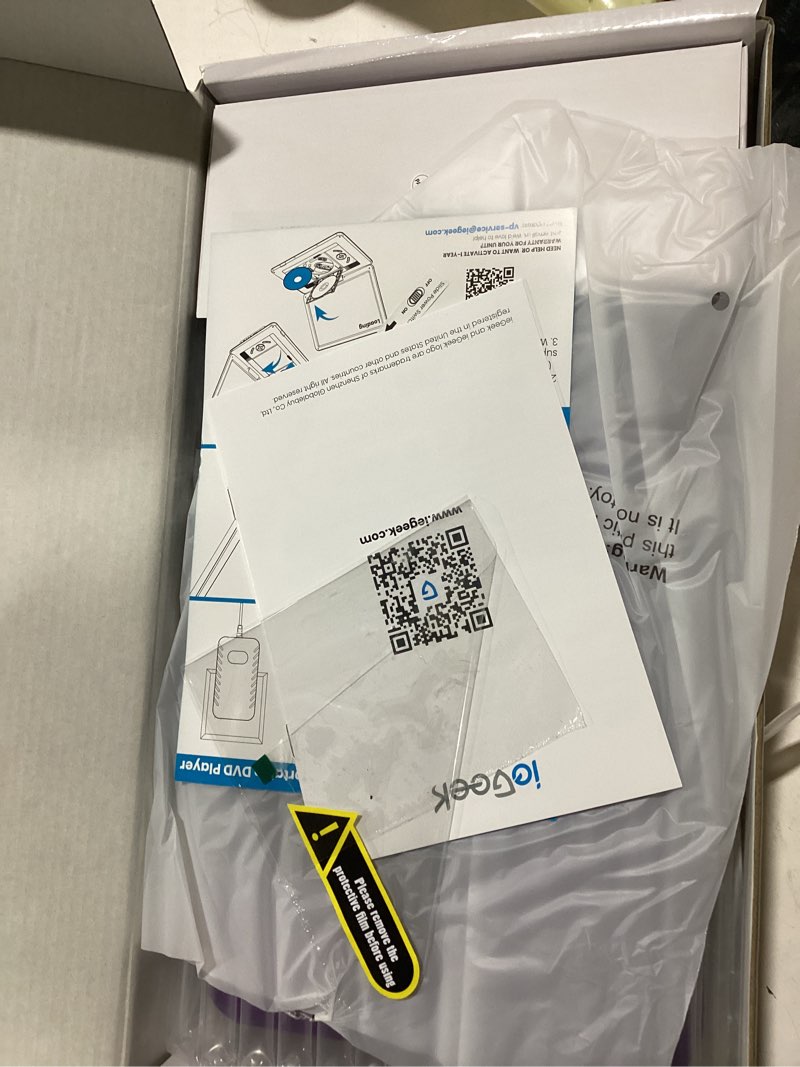 Condition photo showing New/Like New for ieGeek Portable DVD Player 12.5", with 10.5" HD Swivel Screen, Car Travel DVD Players 5 Hrs Rechargeable Battery, Region-Free Video Player for Kids Elderly, Remote Control, Sync TV, USB&SD, Purple