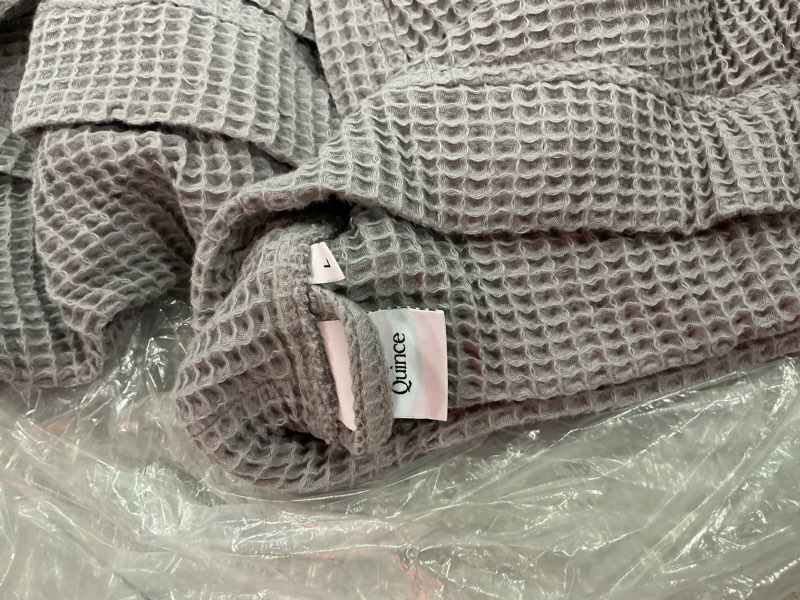 Condition photo showing Good Condition for quince organic turkish waffle robe grey large