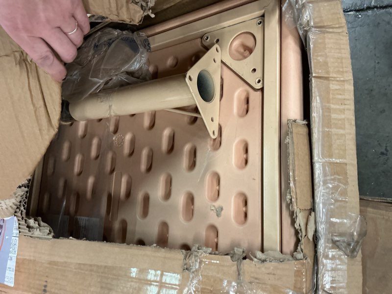 Condition photo showing As Is for Flash Furniture Adjustable Classroom Activity Table with 6 Stackable Chairs, Rectangular Plastic Activity Table for Kids, 24" W x 48" L, Natural