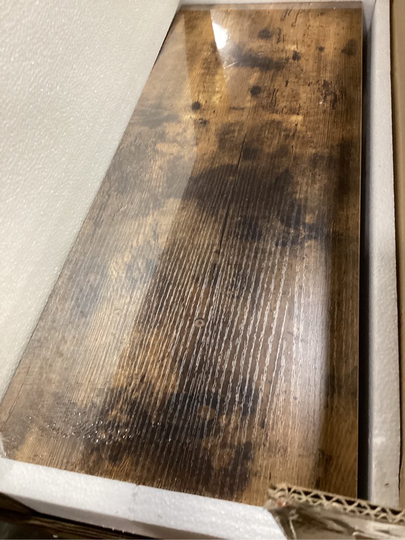 Condition photo showing Good Condition for QEEIG Floating Shelves for Wall 23.6" Long - Wall Mounted Shelf Bathroom Kitchen Living Room Bedroom Farmhouse Home Decor Display Bookshelf Large 23.6 x 9.3 inch Set of 2, Rustic Brown (008-60BN) 23.6" A. Brown