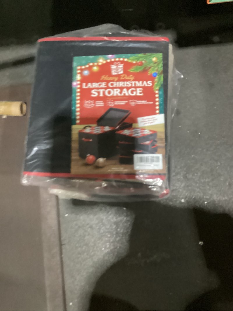 Condition photo showing New/Like New for Holiday Cheer Premium Christmas Ornament Storage with 8 Tray – Christmas Storage Container with Dividers Perfect for Holiday Decorations– Fits 128 Holiday Ornaments – Tear-Proof Fabric Green Large