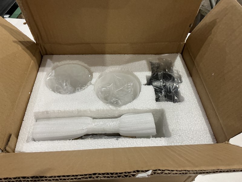 Condition photo showing Good Condition for industrial mid century wall sconce set of 2 with white cylinder glass shades modern bathroom vanity wall lamp black and gold finished wall light fixture gold & black