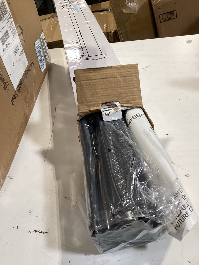 Condition photo showing Good Condition for reinforced 85" wide retractable baby gates extra wide retractable dog gate with support rods – prevent crawling under, indoor wide baby gate outdoor retractable gate, puppy gates for the house, black 85" wide with support rods black